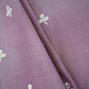 Purple Floral Embroidery South Cotton Fabric ZA-30592 - TradeUNO