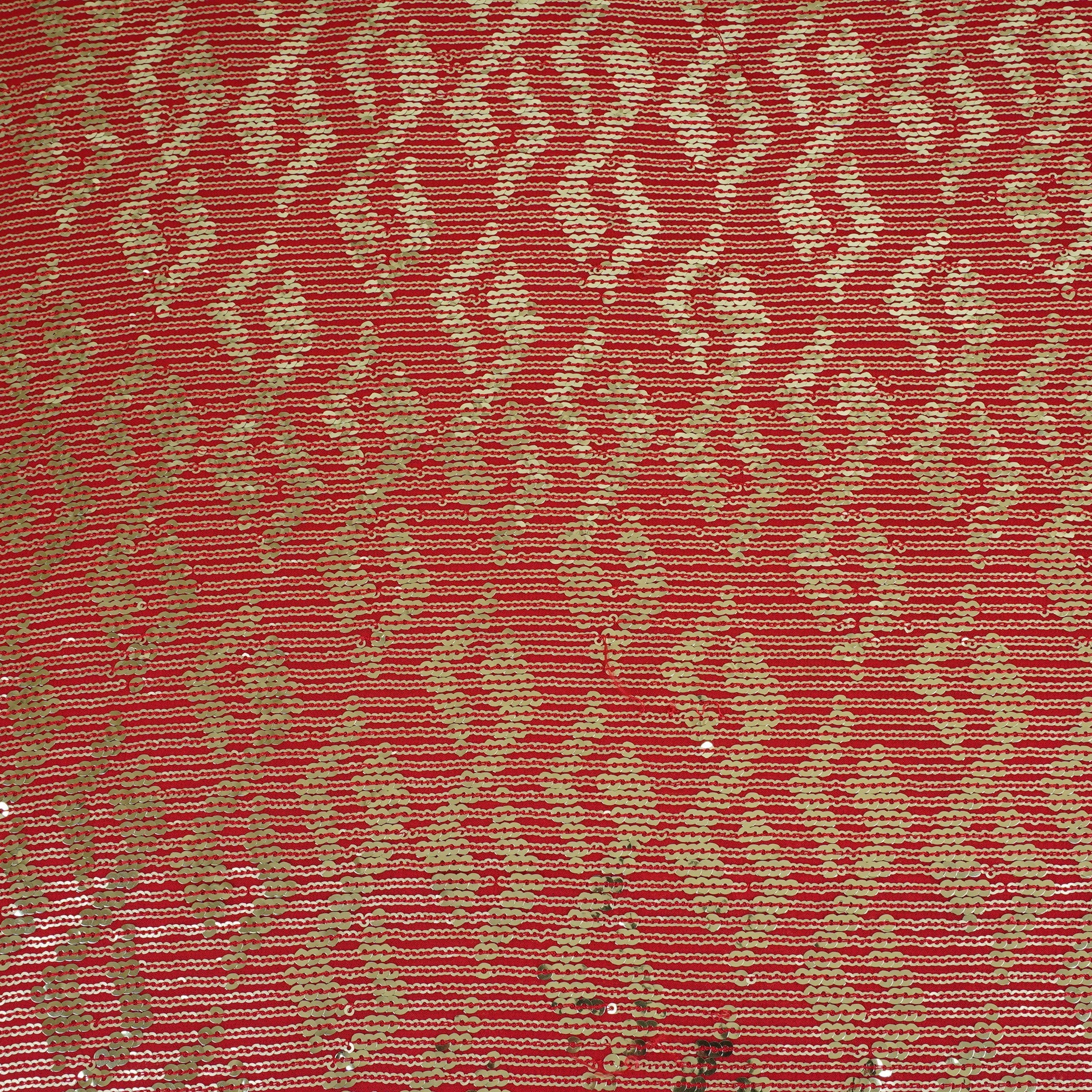 Red Sequins embroidery Georgette Fabric WI-29170 - TradeUNO