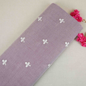 Purple Floral Embroidery South Cotton Fabric ZA-30592 - TradeUNO
