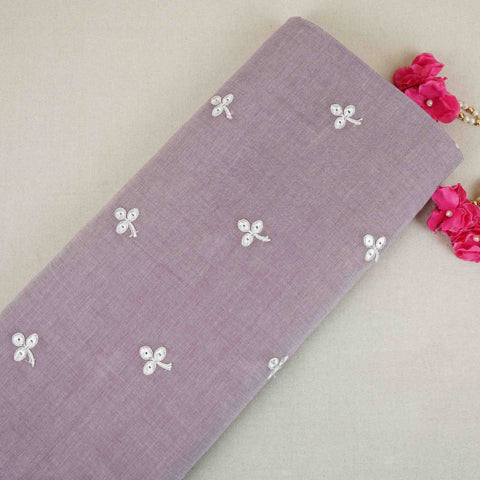 Purple Floral Embroidery South Cotton Fabric ZA-30592