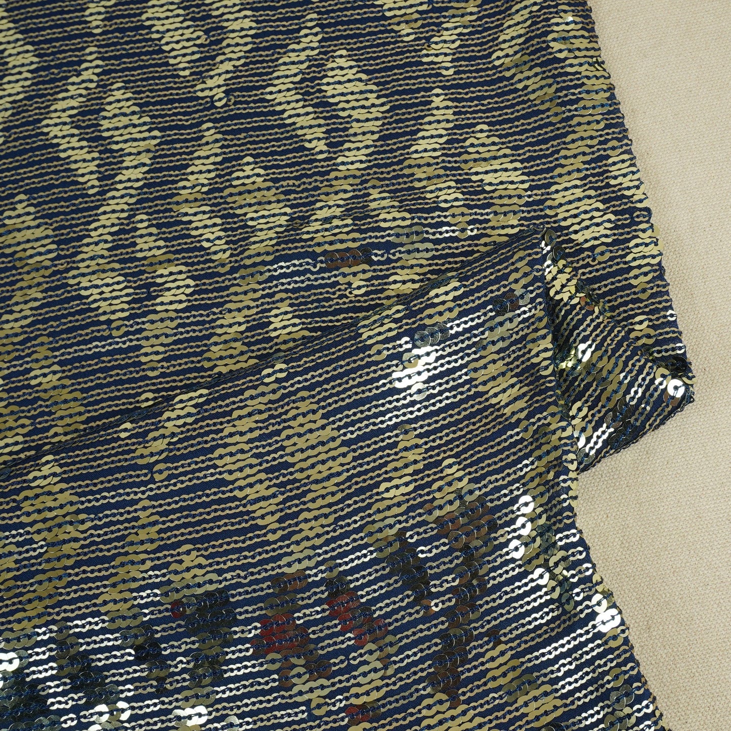 Blue Sequins embroidery Georgette Fabric WI-29173