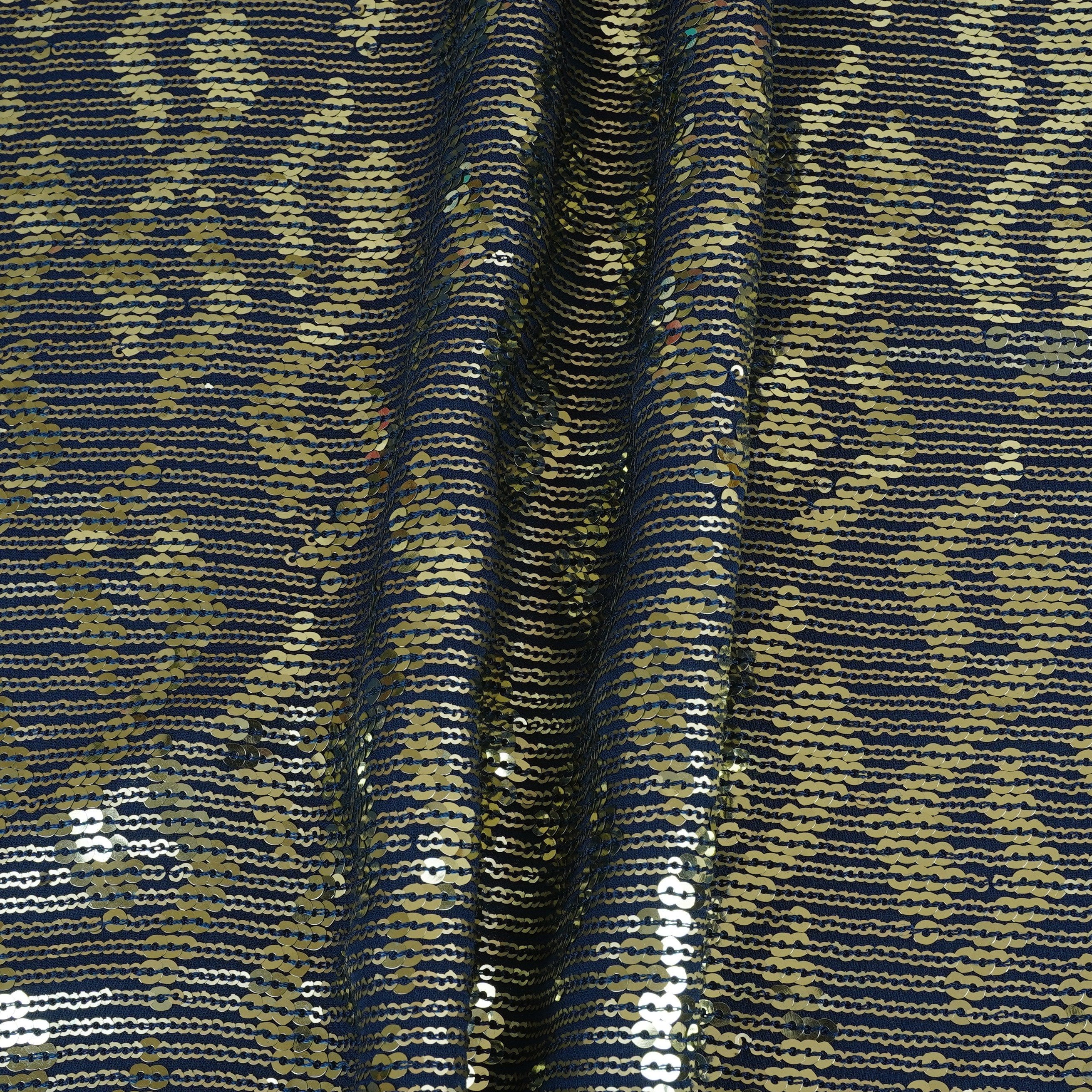 Blue Sequins embroidery Georgette Fabric WI-29173 - TradeUNO