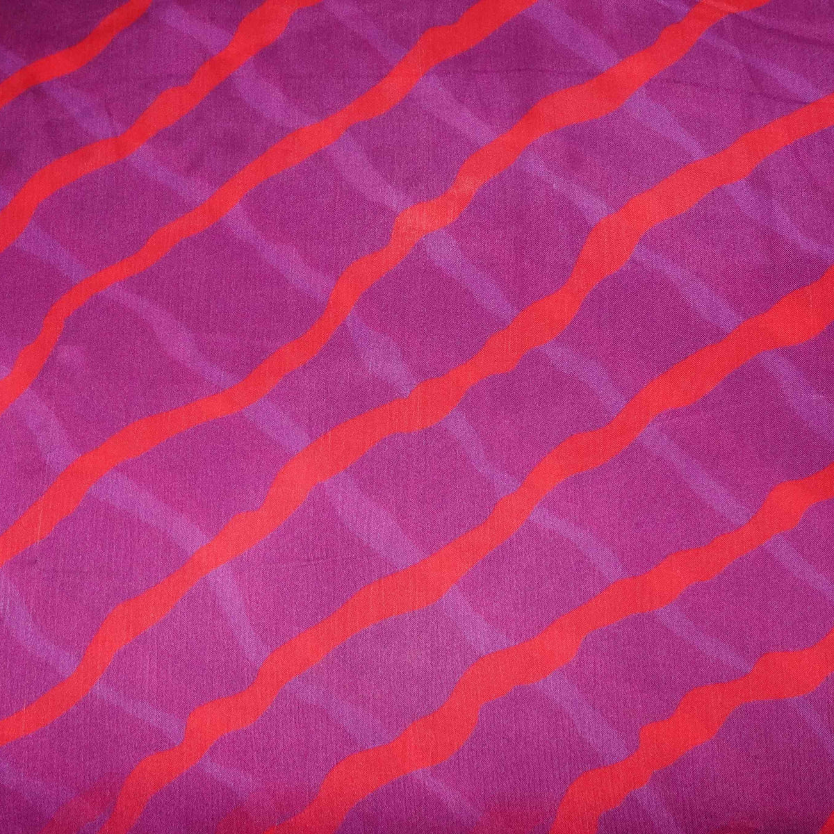 Purple Leheriya Print Satin Chiffon Fabric