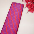 Purple Leheriya Print Satin Chiffon Fabric