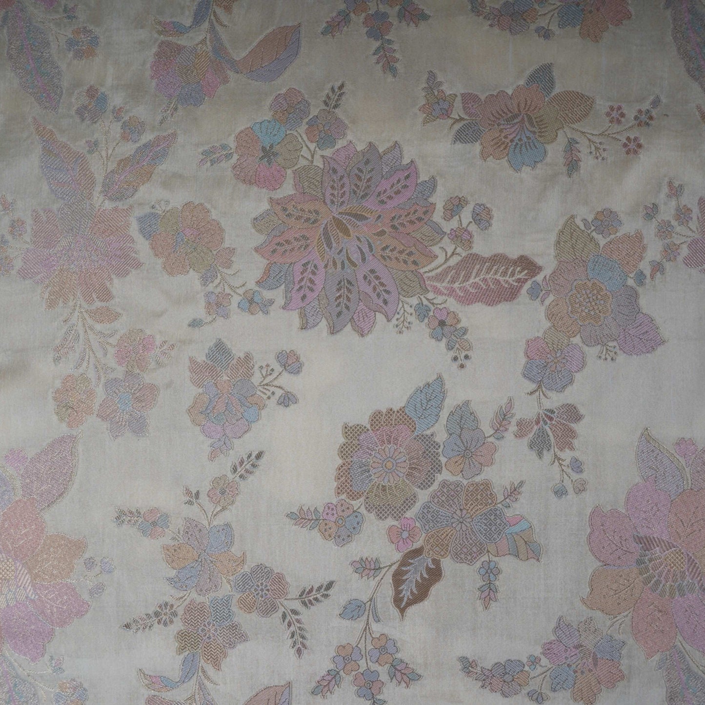 Mint Ivory Floral Jaal Dola Jacquard Fabric SGS-30708