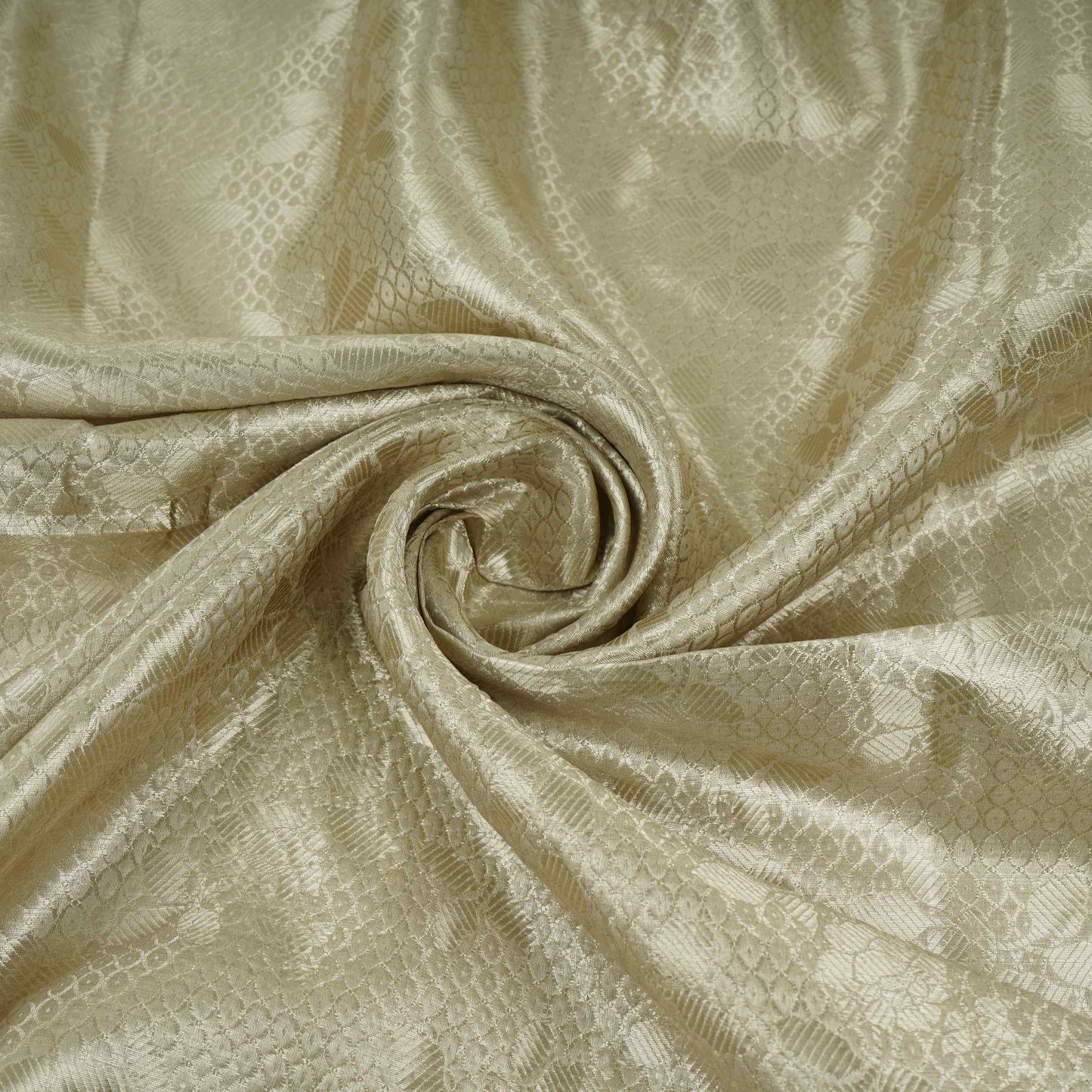 Silver Gold Floral Jaal Tissue Fabric CW-32600