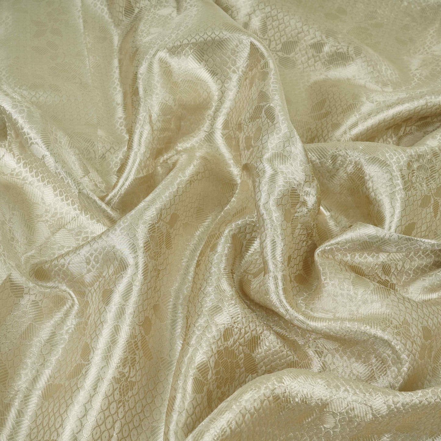 Silver Gold Floral Jaal Tissue Fabric CW-32600
