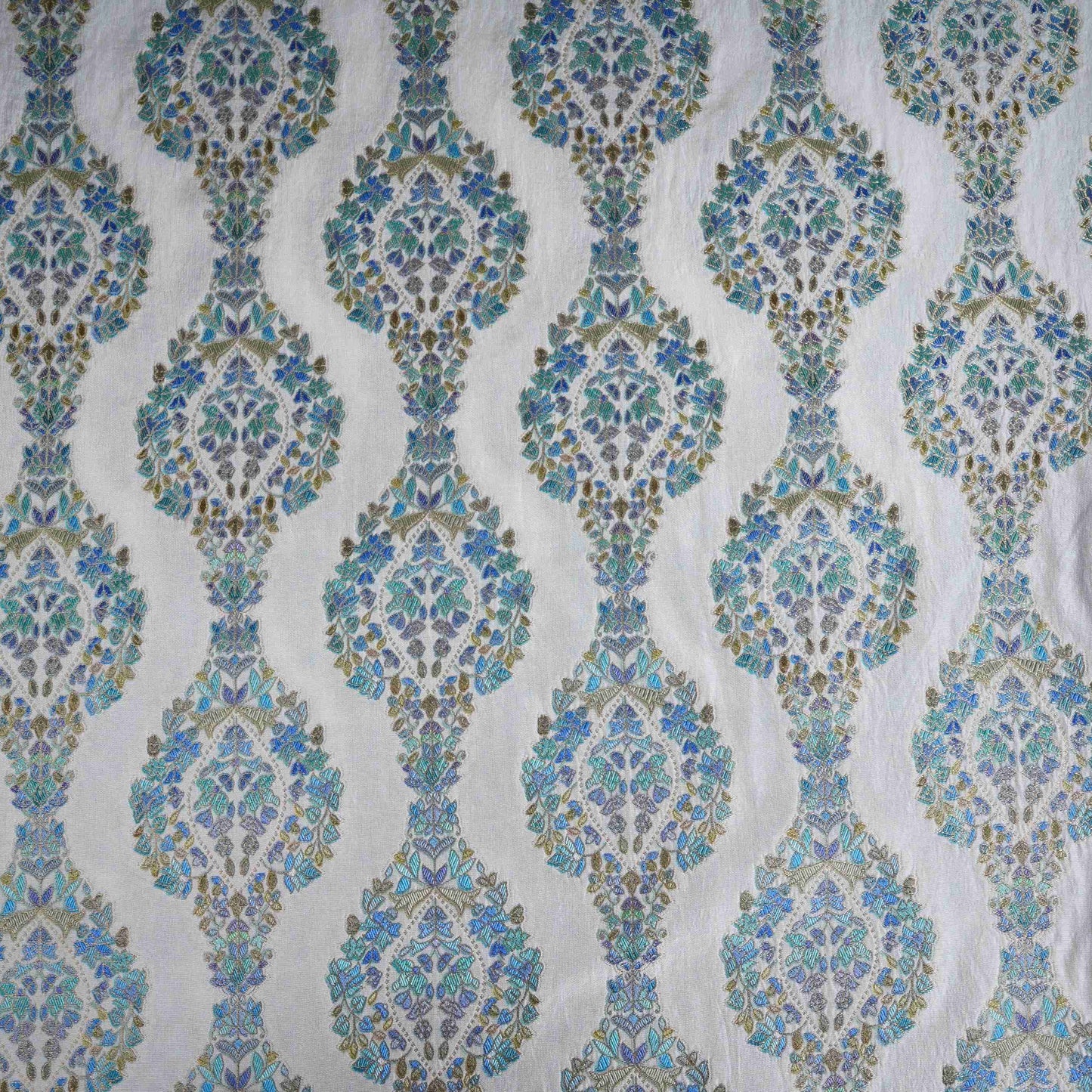 Ivory Meenakari Dola Jacquard Fabric SGS-30712