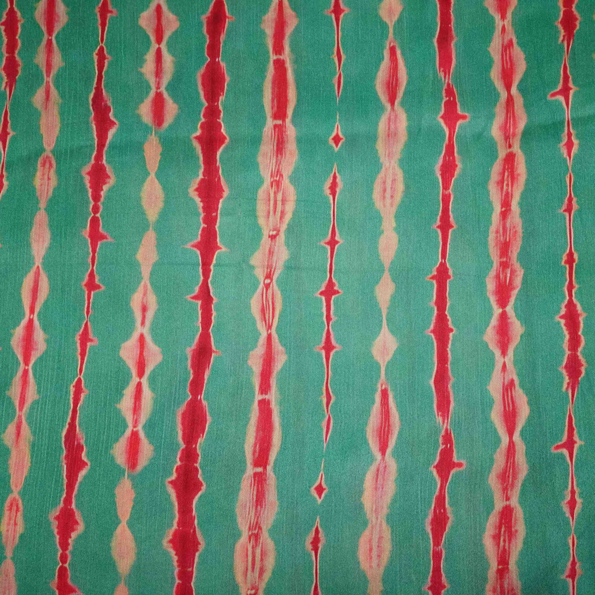 Sea Green Shibori Print Satin Chiffon Fabric
