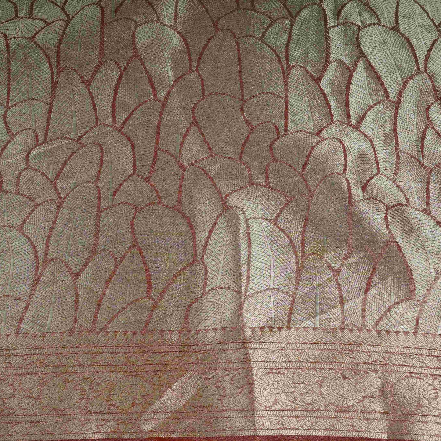 Rose Gold Zari Work Tissue Fabric CW-32594