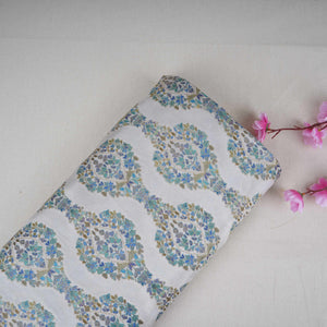 Ivory Meenakari Dola Jacquard Fabric SGS-30712 - TradeUNO