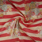 Maroon Stripes Meenakari Floral Pure Tissue Fabric SGS-30719