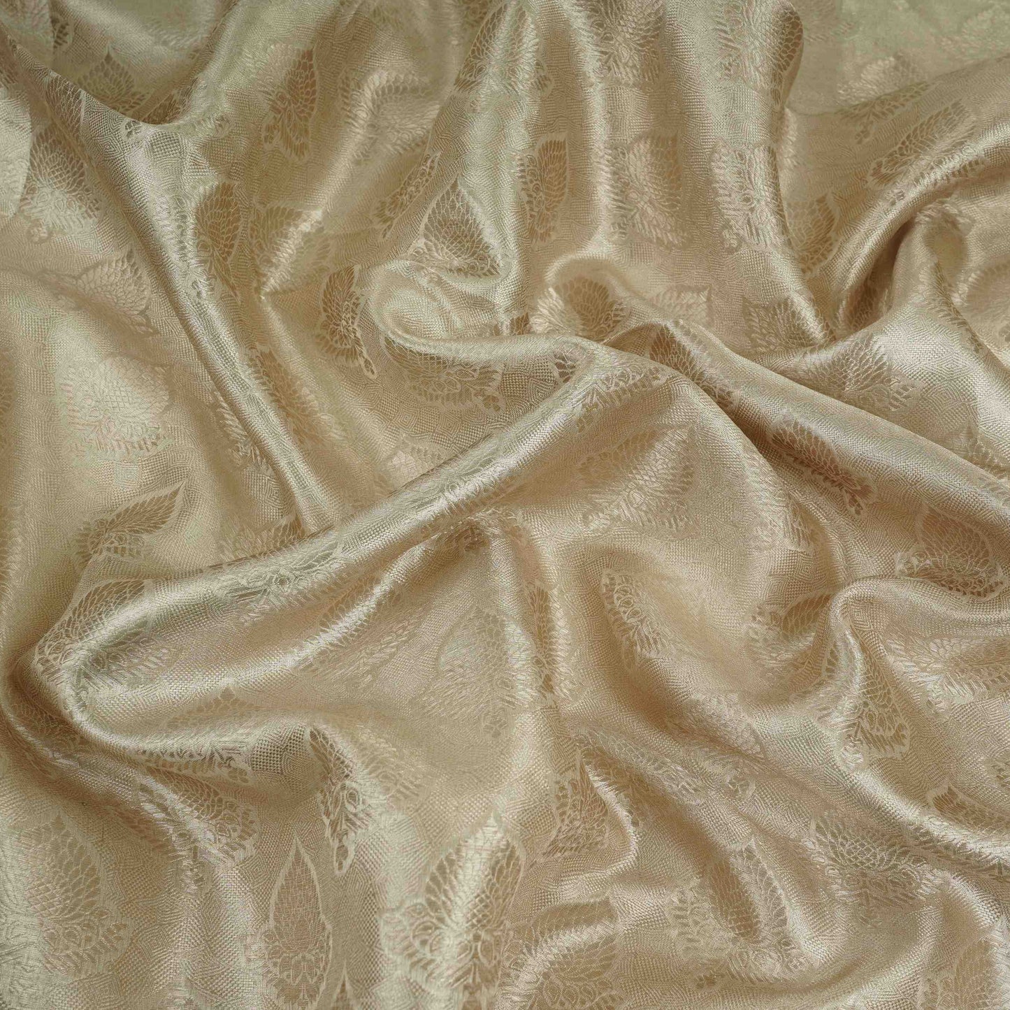 Silver Floral Buta Jaal Tissue Fabric CW-32603