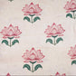 Off White Floral Print Pure Linen Fabric SN-30532