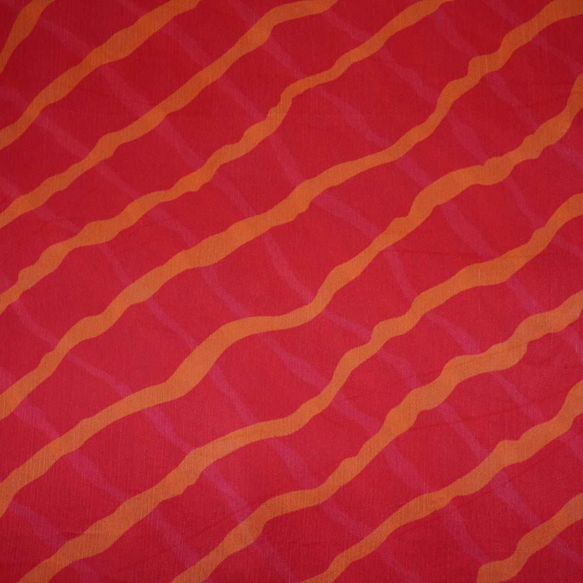 Red Leheriya Print Satin Chiffon Fabric VP-34938