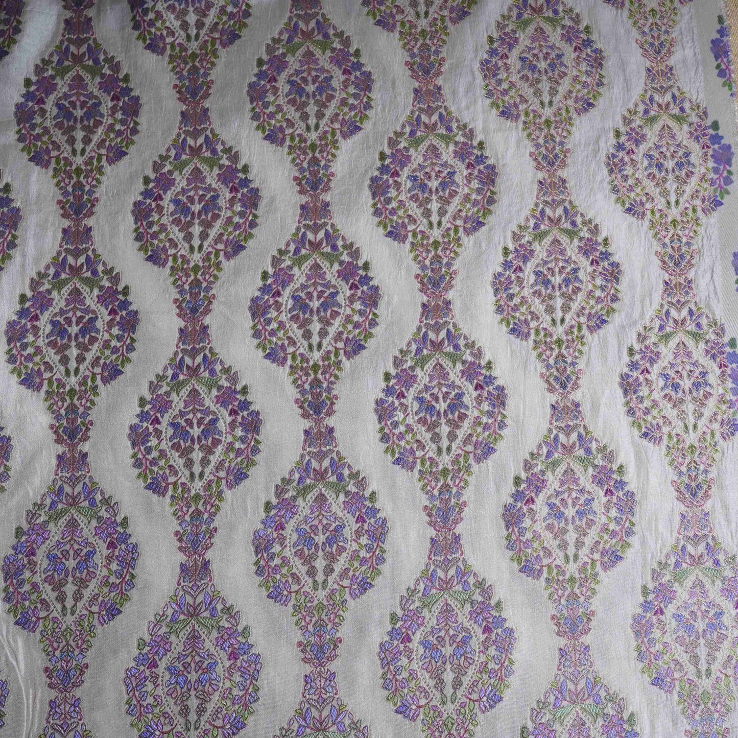 Off White Meenakari Dola Jacquard Fabric SGS-30710