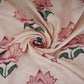 Off White Floral Print Pure Linen Fabric SN-30532
