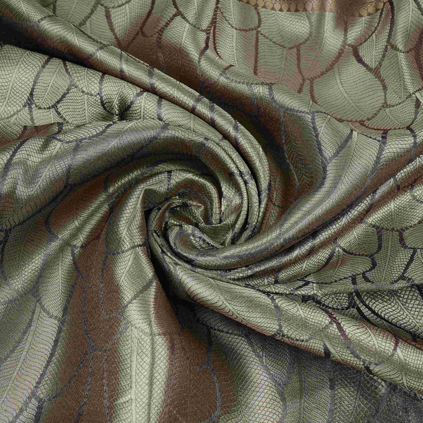 Purple With Silver Gold Zari Work Tissue Fabric CW-32593