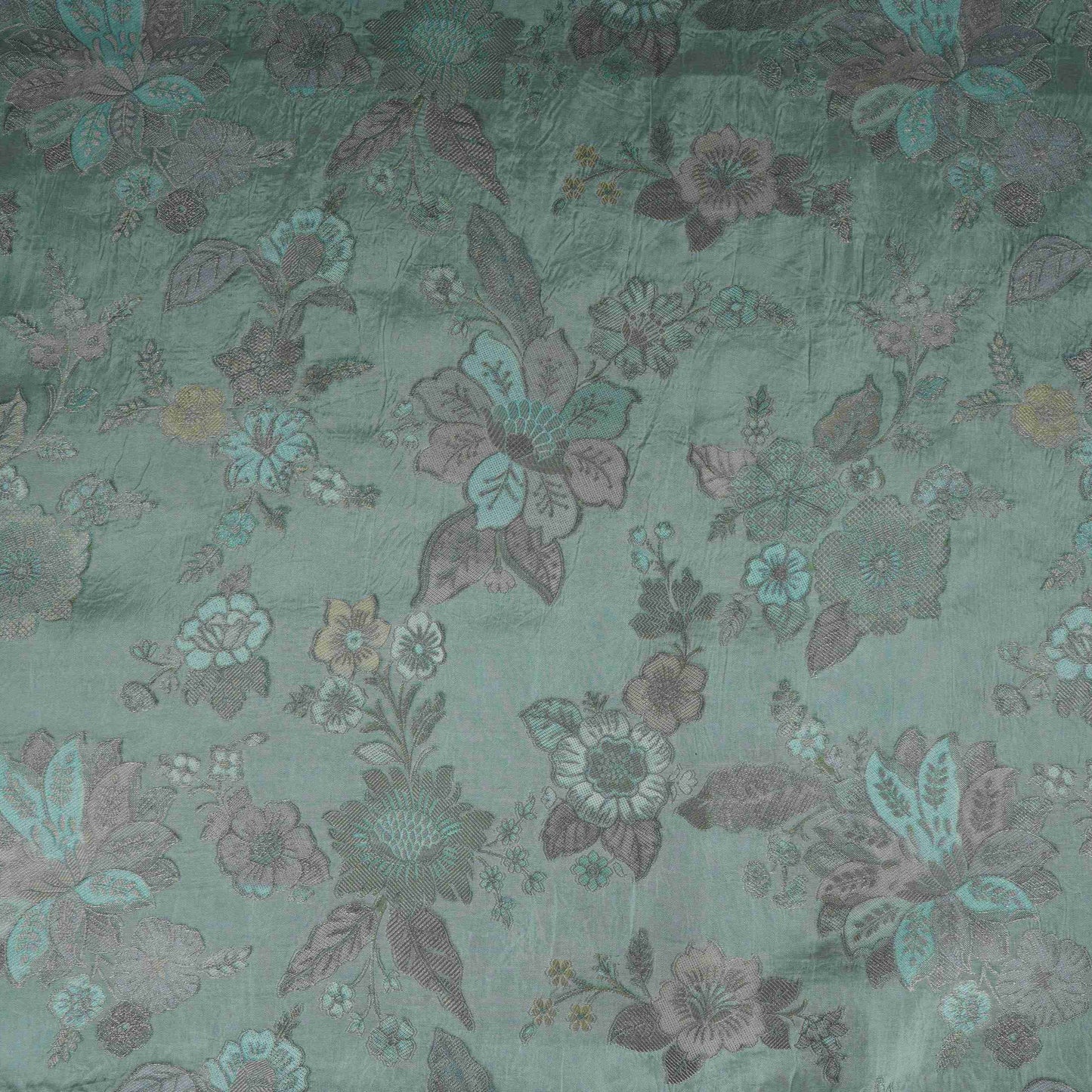 Sage Green Meenakari Dola Jacquard Fabric SGS-30716 - TradeUNO