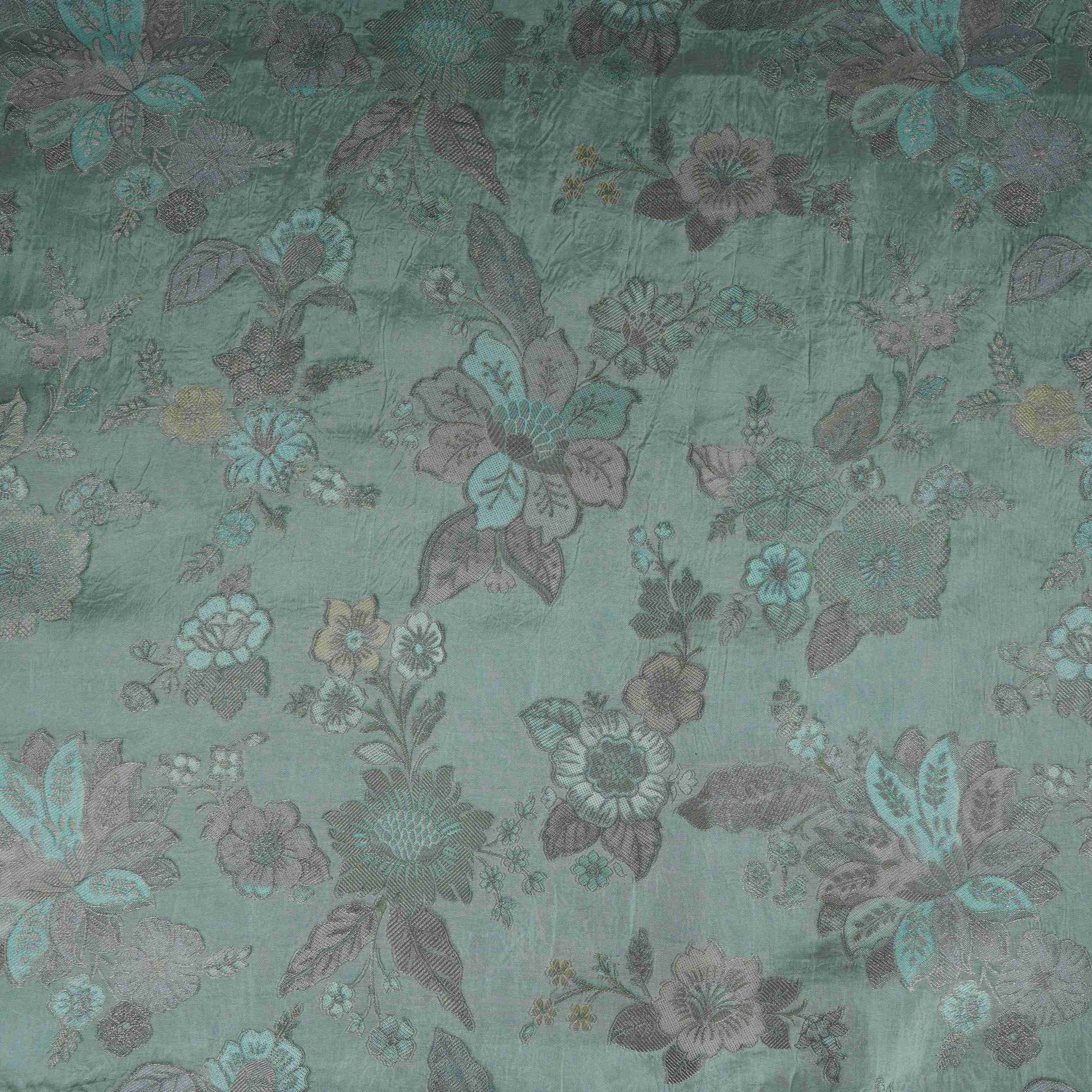 Sage Green Meenakari Dola Jacquard Fabric SGS-30716 - TradeUNO