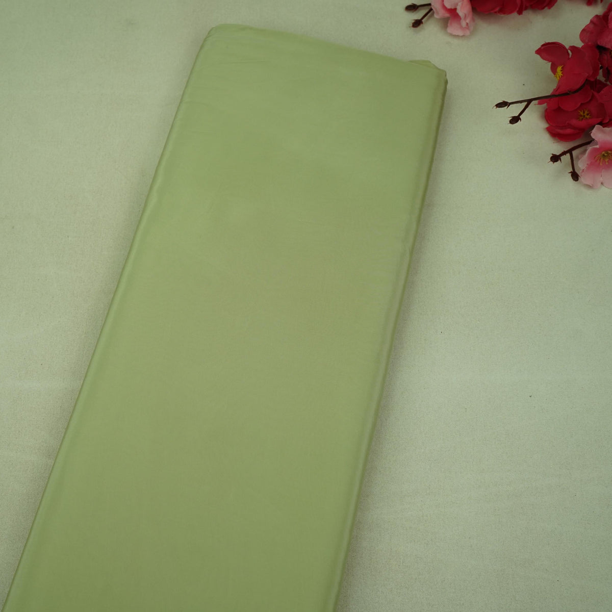 Mint Green Solid Natural Crepe Fabric SSM-35575