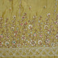 Mustard Floral Cutdana embroidery Tissue Fabric WI-29024