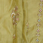 Mustard Floral Cutdana embroidery Tissue Fabric WI-29024