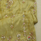 Mustard Floral Cutdana embroidery Tissue Fabric WI-29024