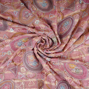 Pink Cutdana Premium Embroidery Tissue Fabric GTS-30044 - TradeUNO