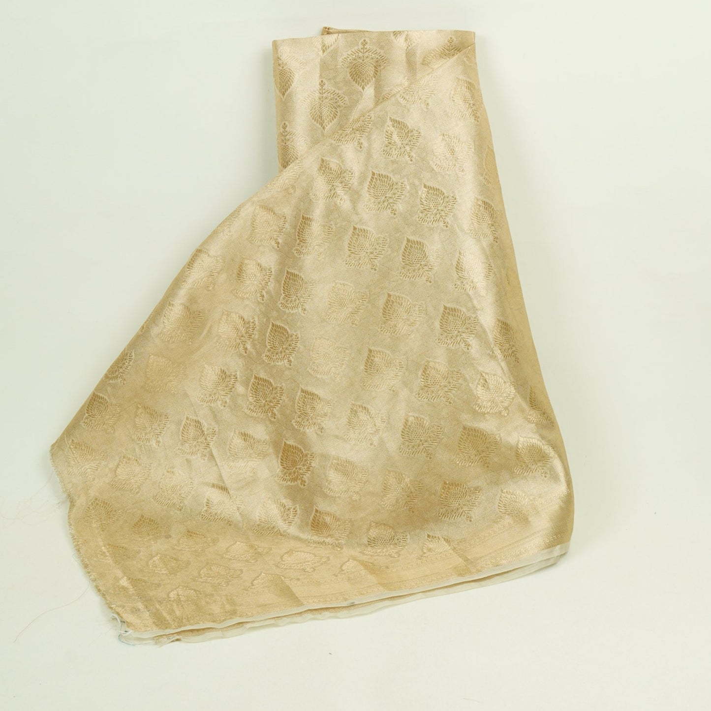 Light Gold Floral Buta Tissue Fabric CW-32598