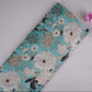 Teal Green Floral Print Organza Fabric MT-30672