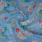 Sky Blue Floral Print Organza Fabric MT-30673