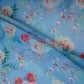 Sky Blue Floral Print Organza Fabric MT-30673