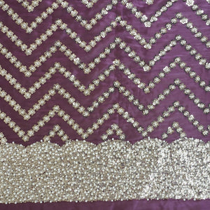 Purple sequence cutdana embroidery Organza Fabric LI-29199 - TradeUNO
