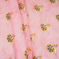 Pink Floral Print Mul Chanderi Fabric VF-30609