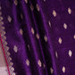 Purple Buti With Zari Border Raw Silk Fabric CW-32535