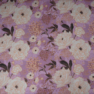 Lilac Floral Print Organza Fabric MT-30674 - TradeUNO
