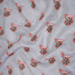 Grey Floral Print Mul Chanderi Fabric VF-30607