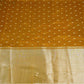 Yellow Buti With Zari Border Raw Silk Fabric CW-32536