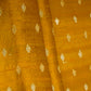 Yellow Buti With Zari Border Raw Silk Fabric CW-32536