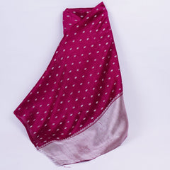 Pink Buti With Zari Border Raw Silk Fabric CW-32532