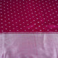 Pink Buti With Zari Border Raw Silk Fabric CW-32532