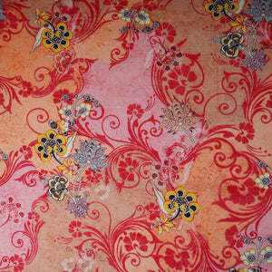 Pink With Multicolor Floral Print Mul Chanderi Fabric VF-30608 - TradeUNO