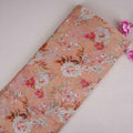 Peach Floral Print Organza Fabric MT-30671
