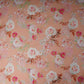 Peach Floral Print Organza Fabric MT-30671