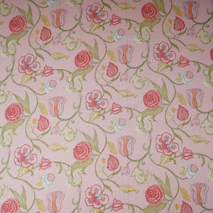 Pink Chintz Floral Print Mul Chanderi Fabric GTS-30508 - TradeUNO