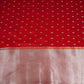 Red Buti With Zari Border Raw Silk Fabric CW-32533