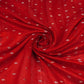Red Buti With Zari Border Raw Silk Fabric CW-32533