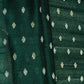 Green Buti With Zari Border Raw Silk Fabric CW-32534