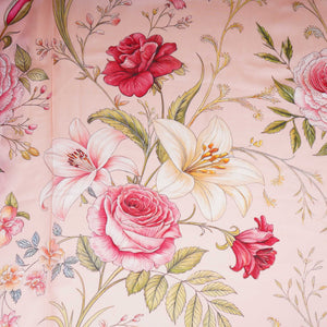 Blush Pink Floral Print Organza Fabric MT-30677 - TradeUNO